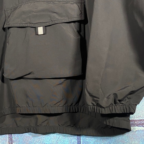 Lands’ End XL Black Half-Zip Hooded Windbreaker Jacket Men’s Outdoor Nylon Mesh - Picture 3 of 10